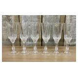 Set of Six JMP Capri Pattern Crystal Champagne Flu