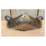Northwood Amethyst Carnival Glass Grape and Cable