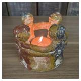 Mexican Pottery Circle of Friends Figural Candle H