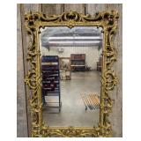 Large Rococo Style Gold Tone Molded Resin Wall Mir