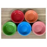 A Set of Five Homer Laughlin Fiesta Fruit Bowls