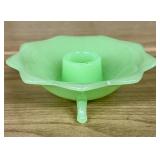 Fenton Jadeite Glass Lotus Pattern Three Footed Ca