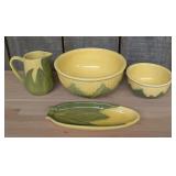 A Set of Four Shawnee Pottery Corn King Pattern Ki