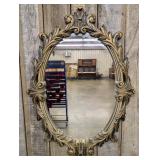 Large Ornate Rococo Revival Gilded Composite Oval