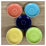 A Set of Five Homer Laughlin Fiesta Ceramic Saucer