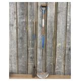 Two Antique Blue Grass Brand Agricultural Hand Too