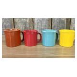 A Set of Homer Laughlin Fiesta Ceramic Mugs in Var
