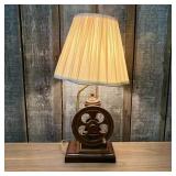 Novelty Dark Stained Wood Coffee Grinder Table Lam