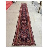 Vintage Hand-Knotted Persian Sarouk Runner Rug