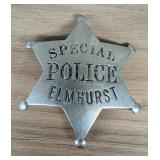 Elmhurst Illinois Special Police Die-Stamped Star