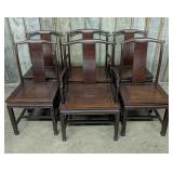 A Set of Six Chinese Hardwood Yoke-Back Chairs