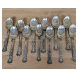 Set of 12 Gorham Strasbourg Pattern Sterling Silve
