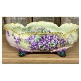Large Hand Painted Porcelain Footed Centerpiece Bo