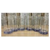 A Set of Six Fiesta Clear Glass Tumblers with Coba