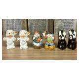 An Assortment of Vintage Ceramic Figural Salt and