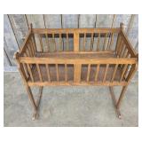 Mission Style Oak Rocking Cradle