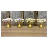 A Set of Four Haviland Limoges Hand Painted Porcel
