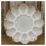 Anchor Hocking Fire King Milk Glass Deviled Egg Pl