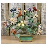 Large Chinese Hardstone and Gemstone Bonsai Tree i