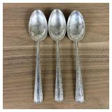 A Trio of Towle Sterling Silver Teaspoons in the C