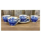 Four Blue and White Transfer-Printed Earthenware T