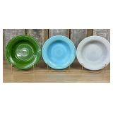 A Trio of Fiesta Ceramic Rim Soup Bowls by Homer L