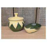 Two Shawnee Corn King Pottery Tableware Items
