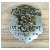 WWII City of Boston Police Department Air Raid War