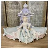 Rococo Style Porcelain Figural Cherub Double Cente