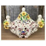 Italian Reticulated Majolica Lidded Bowl with Putt