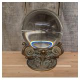 Large Optical Glass Sphere on Neoclassical Patinat