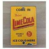 Vintage Lime Cola Porcelain Enamel Soda Advertisin