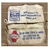 Two Vintage Blue Grass Hardware Canvas Work Aprons