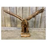 Large Folk Art Driftwood Style Sculpture of an Eag