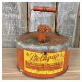 Belknap Galvanized One Gallon Gasoline Can with Li
