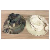 A Pair of Military Style Camouflage Boonie Hats in