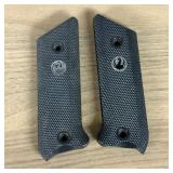 Two Pairs of Checkered Black Polymer Handgun Grip