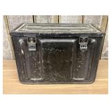 Vintage Black Painted Metal Storage Chest