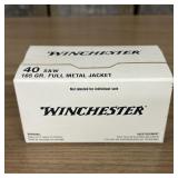 Winchester 40 S&W 165 Grain Full Metal Jacket Ammu