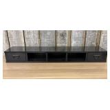 Black Finished Wood Desk Organizer Riser with Two