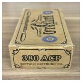 A Box of Buffalo Cartridge Co. 380 ACP Ammunition