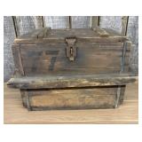 Large Industrial Wooden Slotted Crate with Flanged
