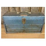 Belknap Blue Grass Two Drawer Hammered Blue Steel