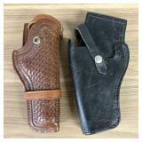 Two Leather Handgun Holsters Including One Stamped