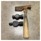 A Group of Forged Steel Tool Heads and a Handled H