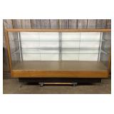 Large Oak Framed Commercial Glass Display Showcase