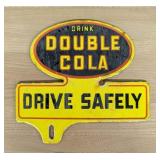 Vintage Enameled Metal Double Cola Drive Safely Li
