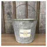 Vintage Belknap Blue Grass Galvanized Steel Bucket