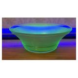 Art Deco Green Uranium Glass Serving Bowl in Manha