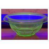 Hazel-Atlas Uranium Glass Paneled Bowl